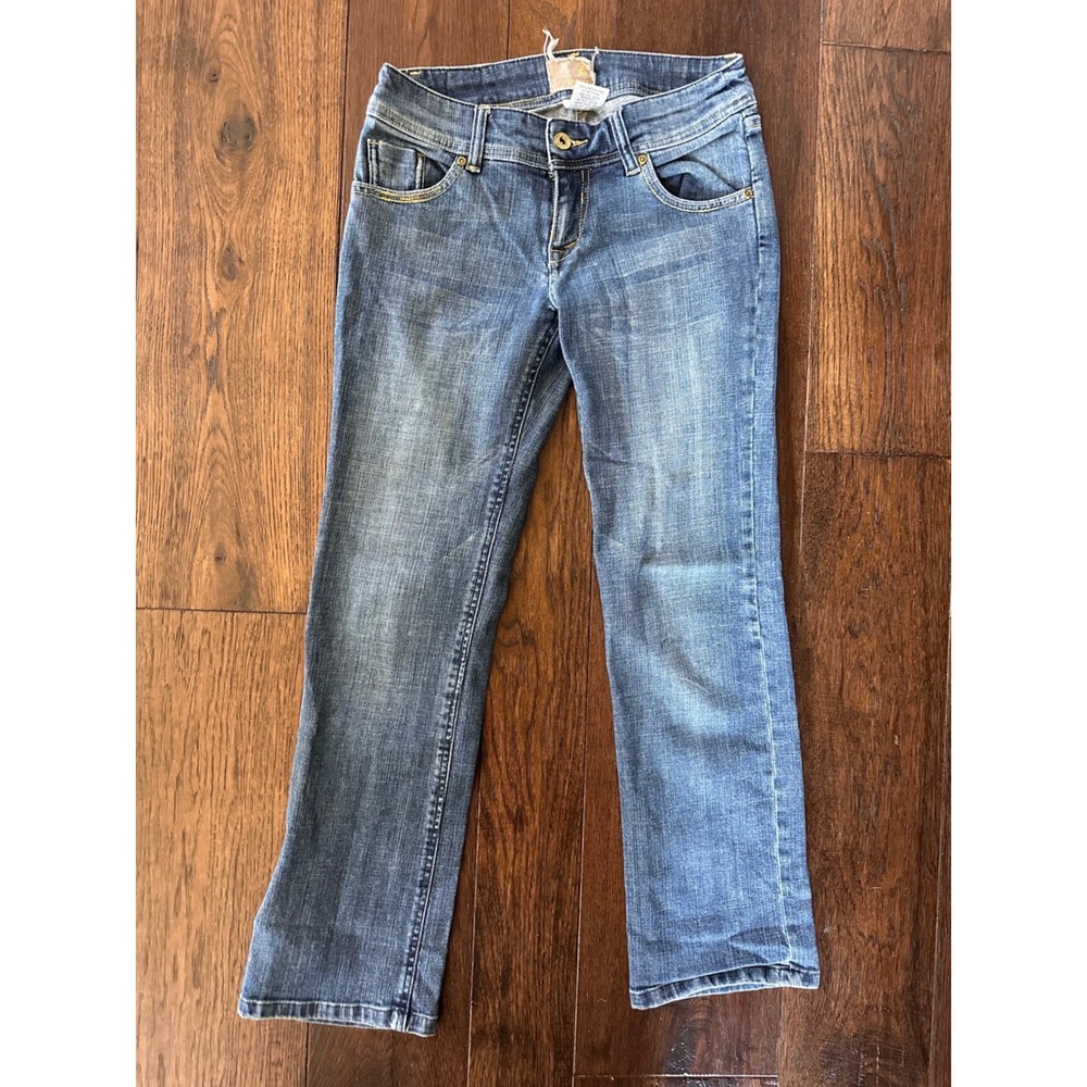Z Cavaricci Womens Low Rise Bootcut Jeans Medium Wash Zipper Pocket Size 3